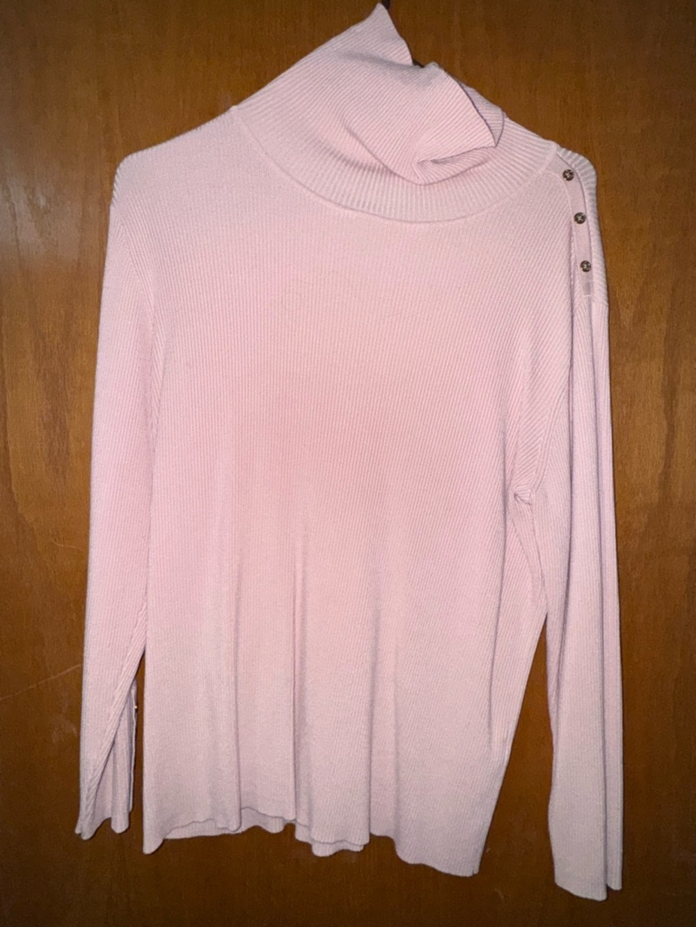 Calvin Klein Pink Ribbed Knit Turtleneck